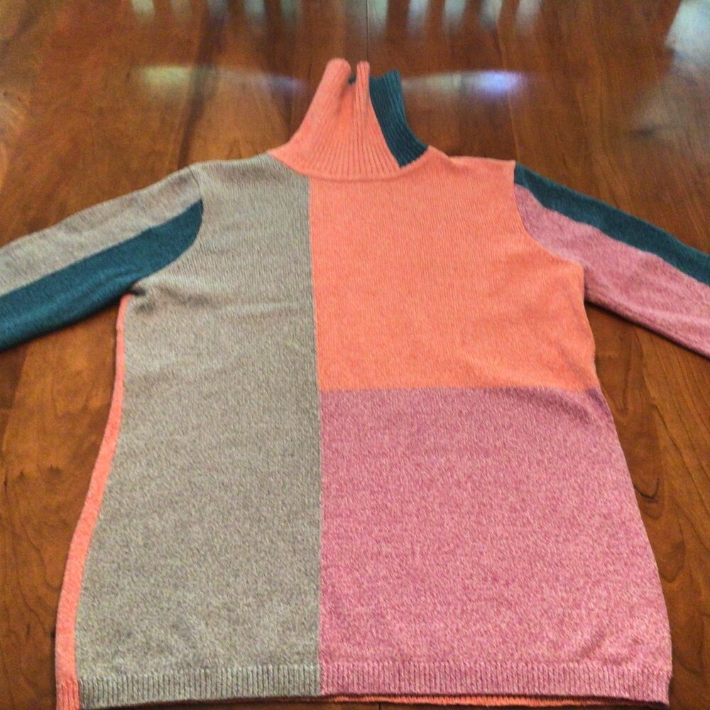 Sundance Cotton Colorblock Turtleneck Sweater
